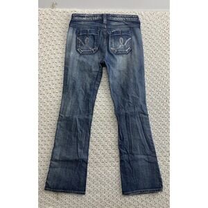 Hippie Jeans Women Size 29 Bootcut Blue Denim Blind Pockets Waist'30 L33 Western